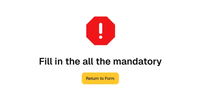 Validation feedback screen from McDonald’s Quality Management