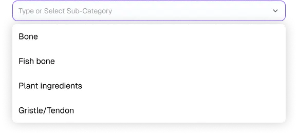 Complaint subcategory selection screen from McDonald’s Quality Management