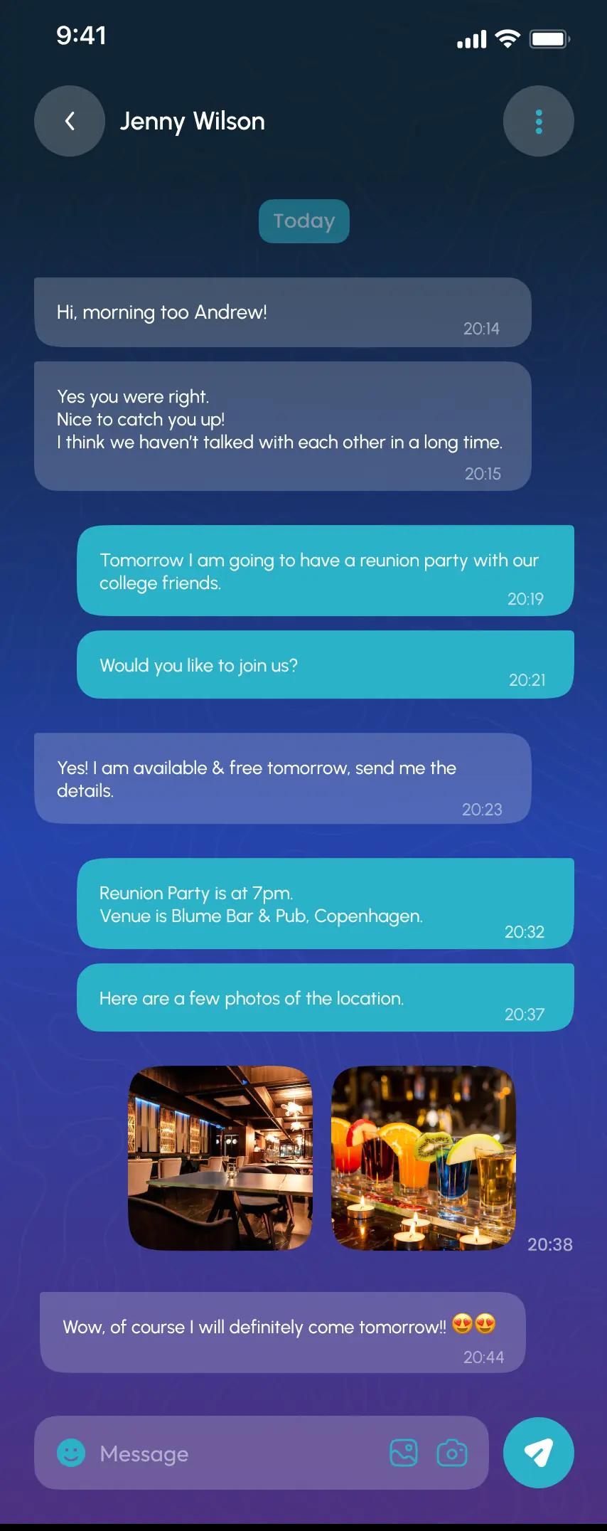 Traveller chat screen from Travls — Group Travel Platform